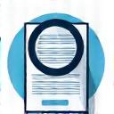 Icône représentant une loupe sur un document.